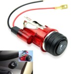Car lighter / cigarette socket, for 12V, lighter included, red color